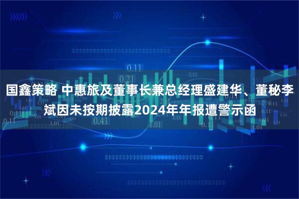 国鑫策略 中惠旅及董事长兼总经理盛建华、董秘李斌因未按期披露2024年年报遭警示函
